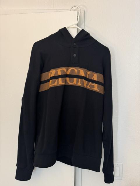 Zegna button up logo hoodie