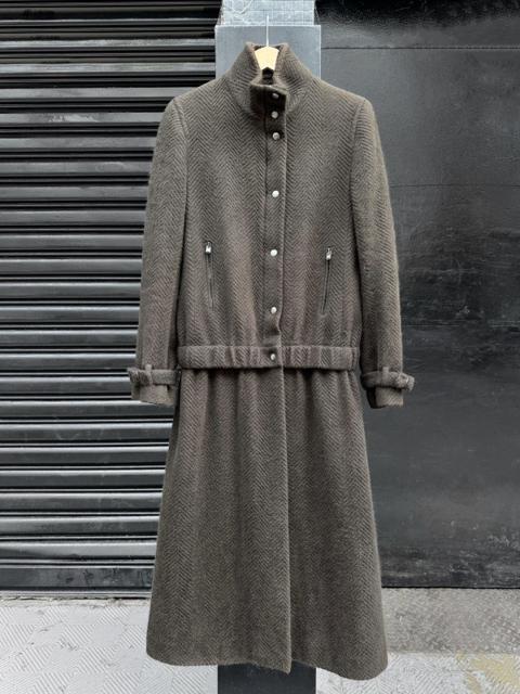Veronique Branquinho AW01 Waist-Cinched Draped Angora Coat
