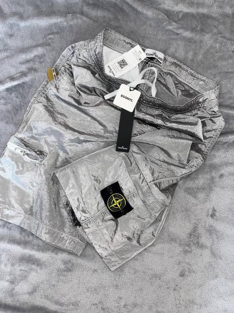 Nylon Metal Econyl Cargo Shorts Silver