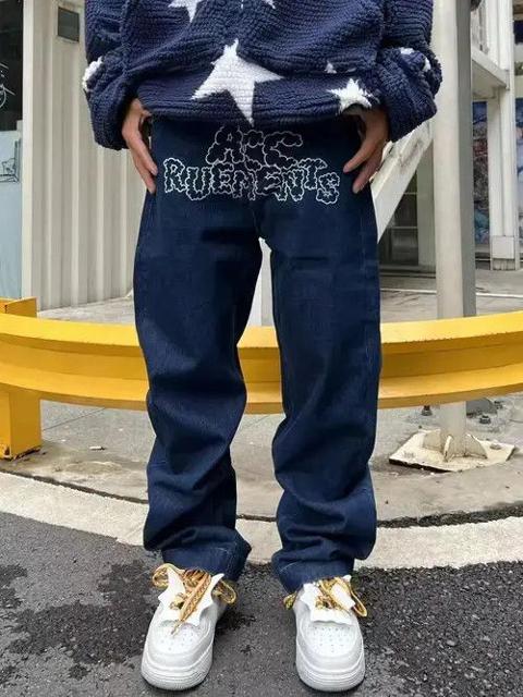 y2k Letter star print jeans