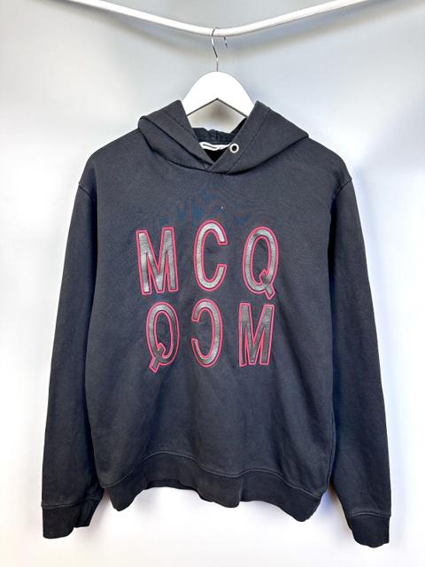 McQ Alexander McQueen Reverse Logo Faded Distressed Hoodie