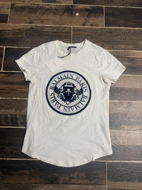 Balmain “flocked medallion” tee