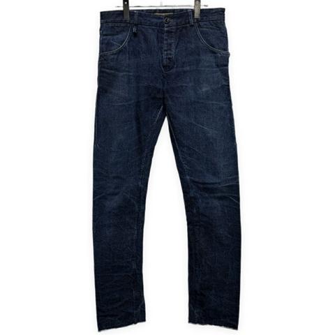 LAYER-0 Indigo 5-Pocket Leather Button Denim Jeans Pants Size 46