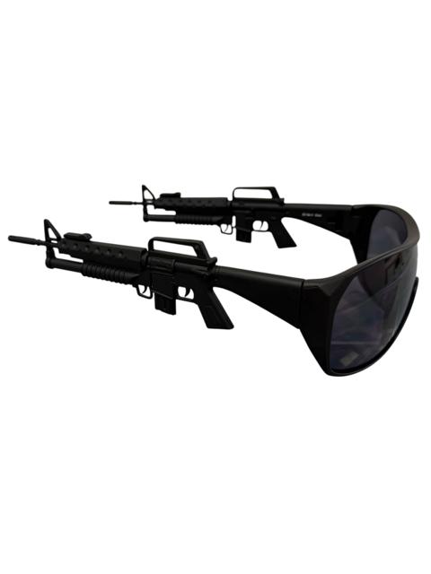 Linda Farrow X Jeremy Scott rifle army sunglasses black