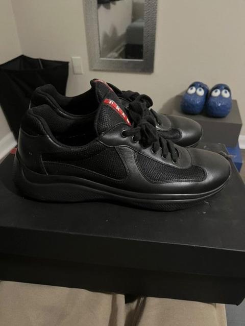 Prada black Americas cup sneakers