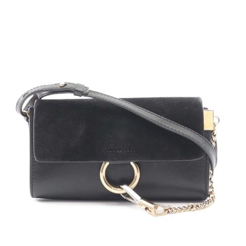 Calfskin and Suede Faye Chain Crossbody