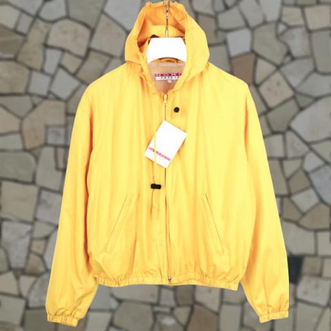ASPESI Nord Jacket Men's SMALL Full Zip Hooded Mesh Lined Lightweight Yellow