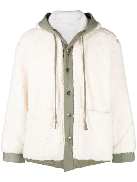 $2950 NWT Greg Lauren Ivory Sherpa Hooded Boxy XXL (Size 5