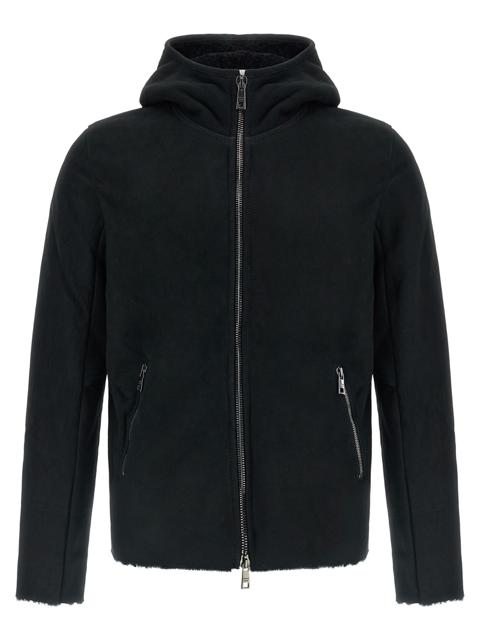 Velour Leather Hoodie
