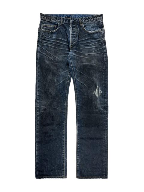 2003 Dior Homme Waxed Claw Mark Denim Jeans