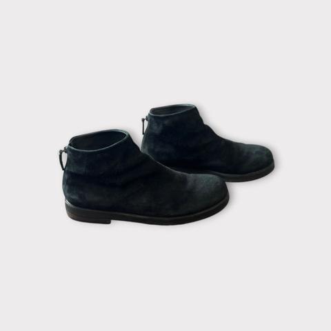 Marsèll Black Suede Leather Ankle Boot Back Zip