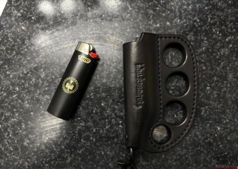 Blackmeans Leather Knuckle Lighter Case