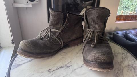 Leather & Canvas Ankle Boots