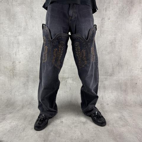 Y/PROJECT Convertible Maxi Cowboy Cuff Jeans
