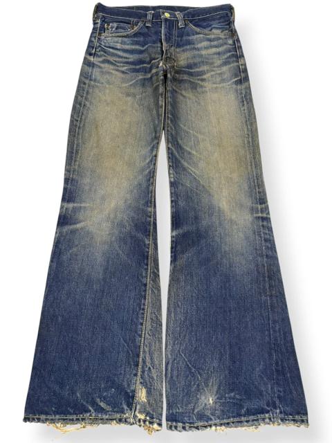 Vintage 70s Big Stone Mud Wash Thrashed Distress Flare Jeans