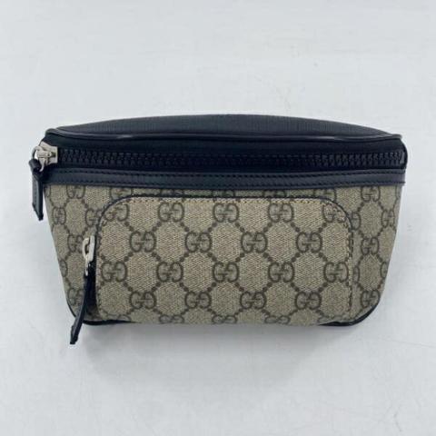 GUCCI Body Bag Waist 450946 486628 GG Supreme Black Charcoal Gray Gucci