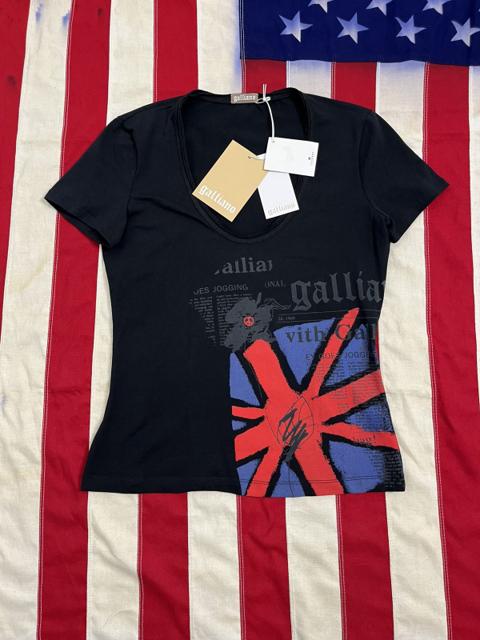 Rare John Galliano Black Union Jack Graphic Tee