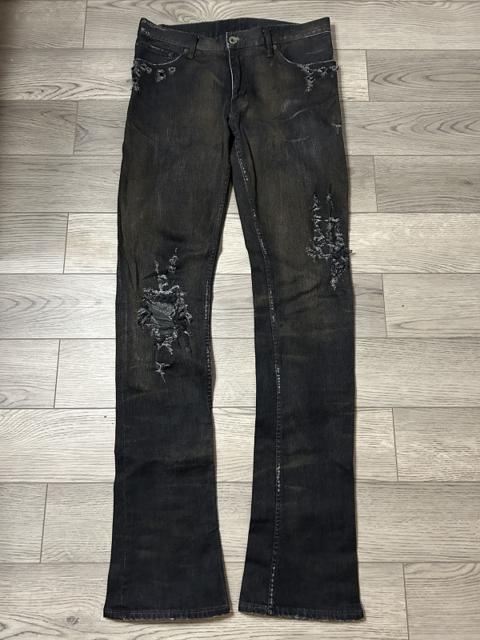 L.G.B. Le Grand Bleu Wolf Cut Leather Patch Denim