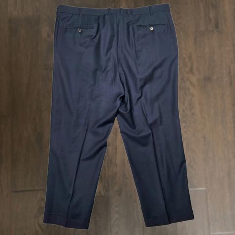 Ermenegildo Zegna Pants Mens 44x28 Navy Blue Trofeo Wool Pleated Milano Dress Pants