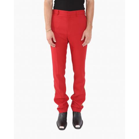 FW17 Side Striped Marching Band Trousers in Red Wool