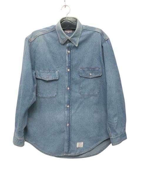 Vintage Worn Blue Blue Button Up Denim Shirt
