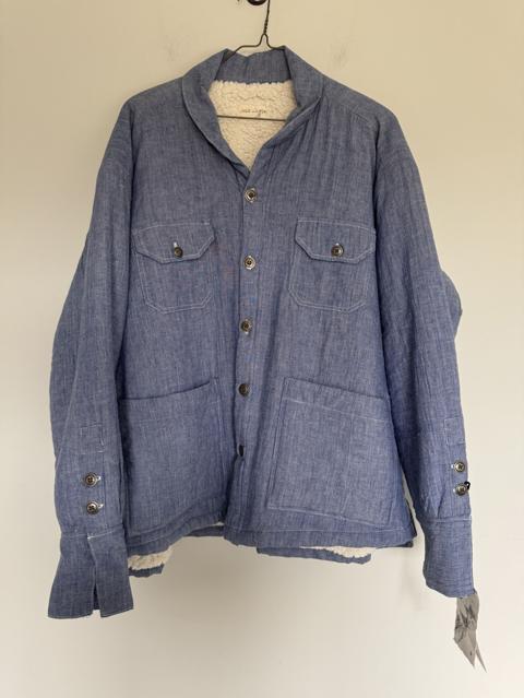 GREG LAUREN SS25 CHAMBRAY SHERPA JACKET NEW SIZE 5 $1,300