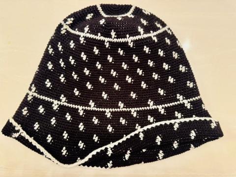 Emily Dawn Long Black & White Wanda Bucket Hat