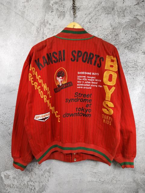 80s Kansai Sport- Archived Workers Graphic Varsity Jacket