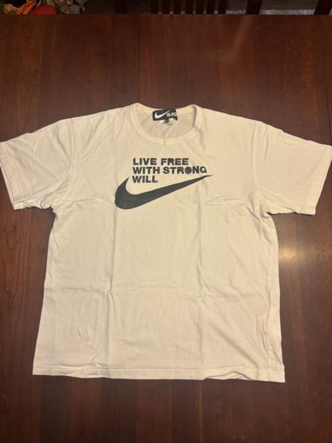 BLACK Comme des Garcons Nike Live Free T-Shirt (White)