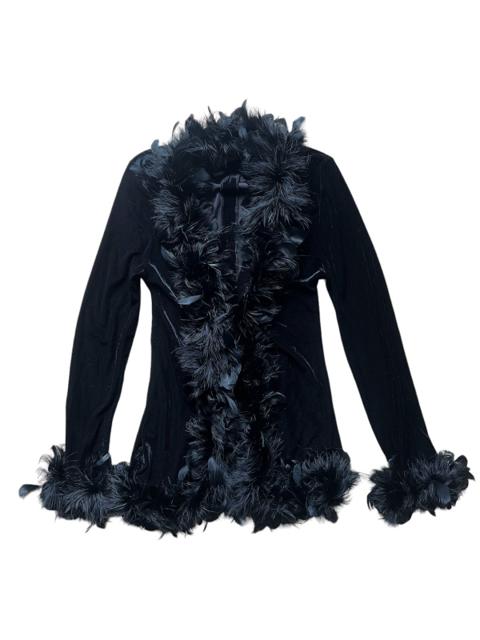Black velvet feather cardigan 🪶