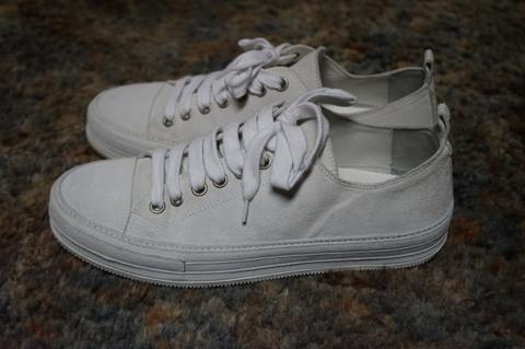 White Scamosciato Low Top Sneakers - Size 44