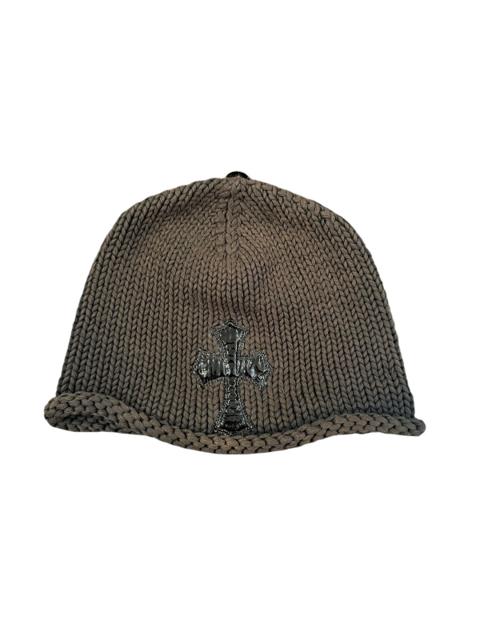 Patent Leather Cross Patch Cashmere Beanie