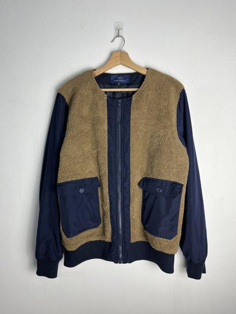 URBAN RESEARCH HYBRID FLEECE SHERPA BOMBER JACKET