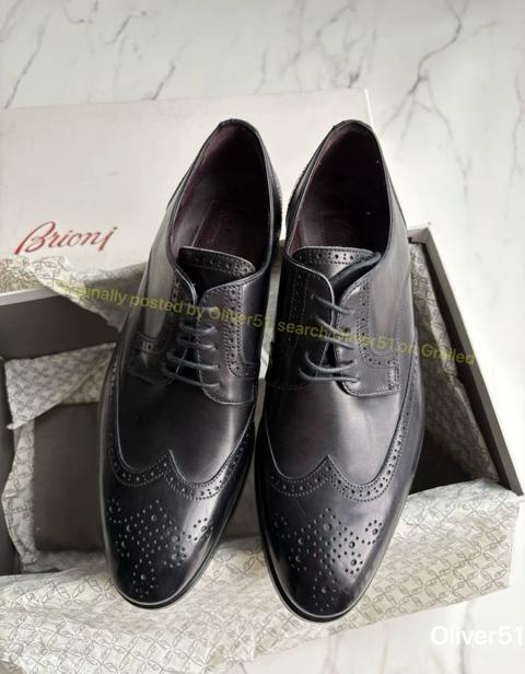 Brioni Black Brogue Shoes NNNN32609