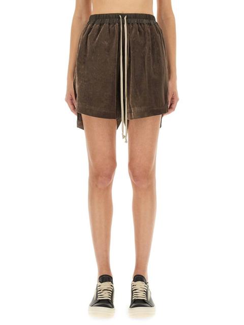 Rick Owens Viscose And Cupro Shorts - Brown (IT 42)