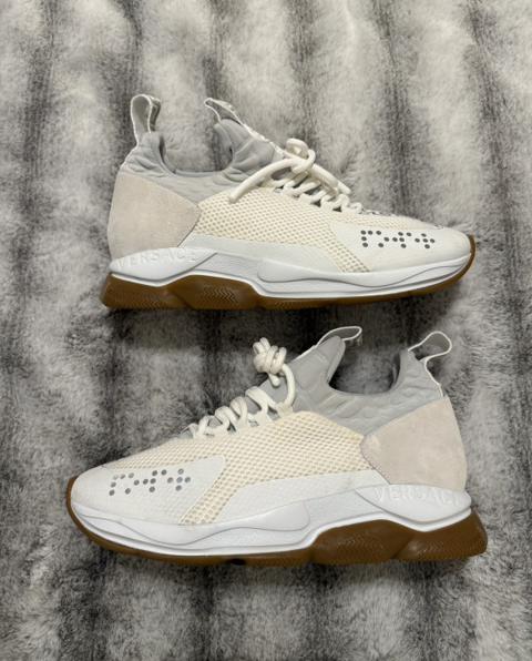 Versace Cross Chainer Sneaker Size 12 White/Gum