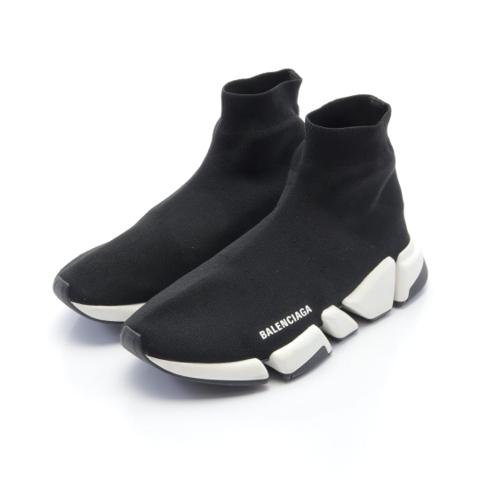 SPEED TRAINER Speed Trainer High Cut Sneakers Knit Fabric Black White