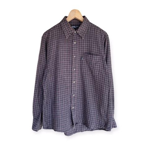 Michiko Koshino London Plaid Tartan Flannel Shirt Button Up
