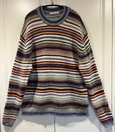 Striped alpaca-mohair blend sweater