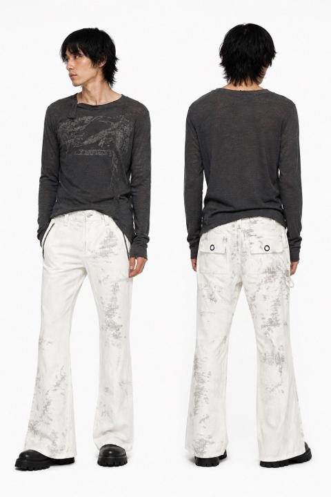 Bajra Avant-Garde Bleach Effect Zip Detailing Trousers