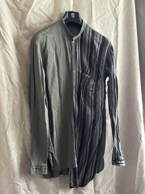 Oversized Band-Collar Asymmetric Shirt