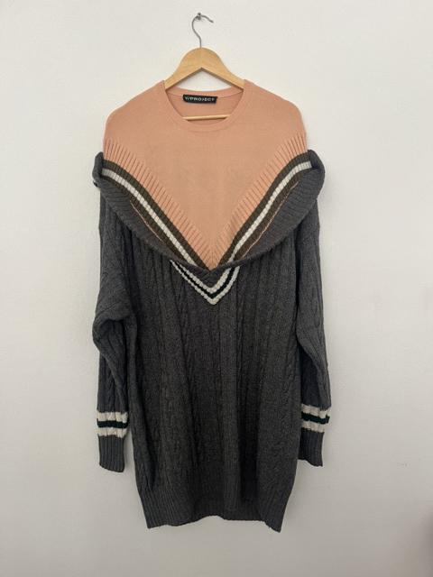 Y/Project grey/ peach knit double layer dress
