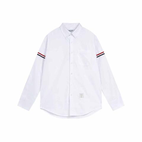 Thom Browne White Oxford Striped Grosgrain Armband