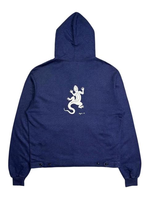 1990s AGNES B. HOMME LIZARD PRINTED ZIP HOODIE