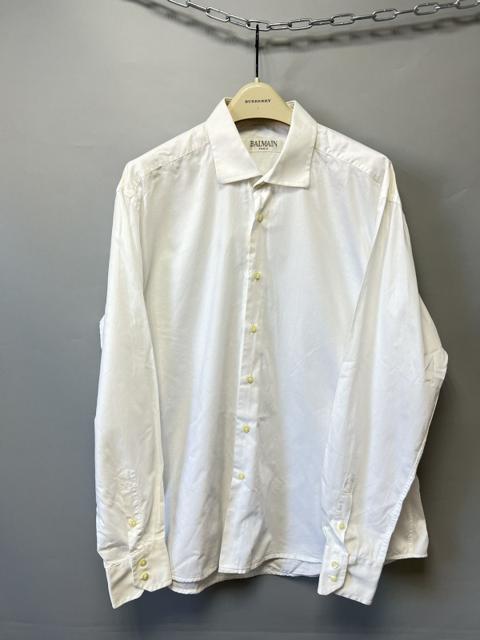 Balmain Vintage Luxury Shirt Long Sleeve Button Ups white