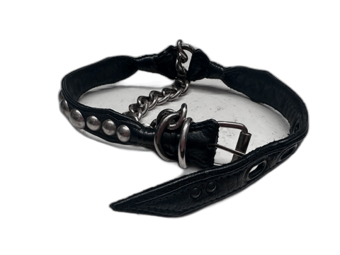 black leather belt with studs