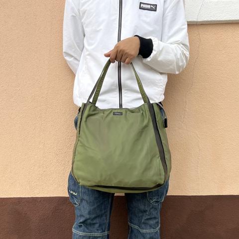 Y’saccs by Yohji Yamamoto Nylon Mix Leather Tote Bag