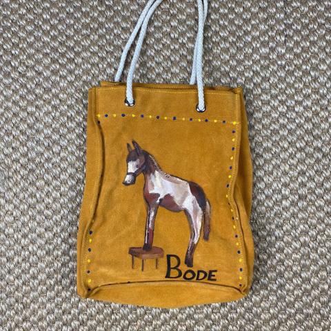 Hand Painted Suede Tote Bag