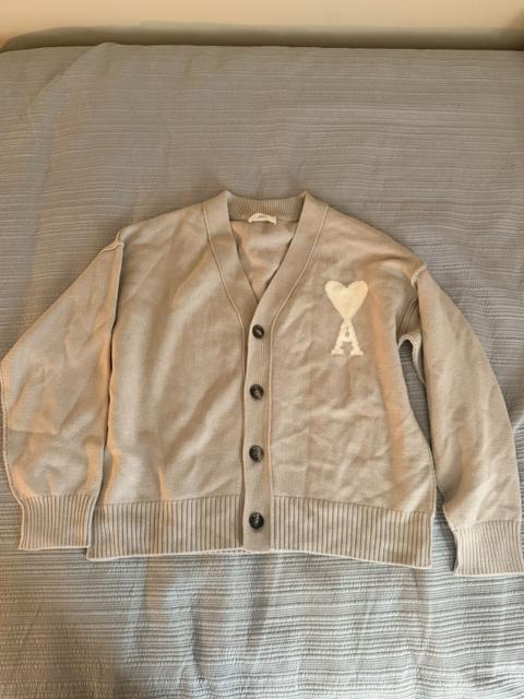 AMI Paris Oversized Cardigan Beige Knit Sweater Size XL