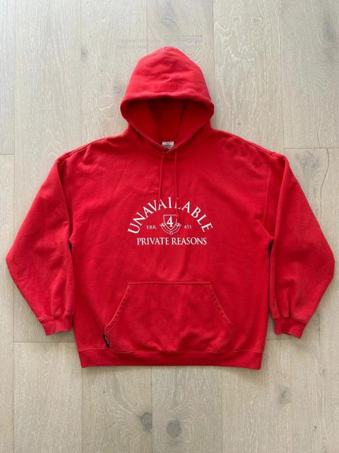 Vetements 19AW Oversize Red College Print Hoodie S